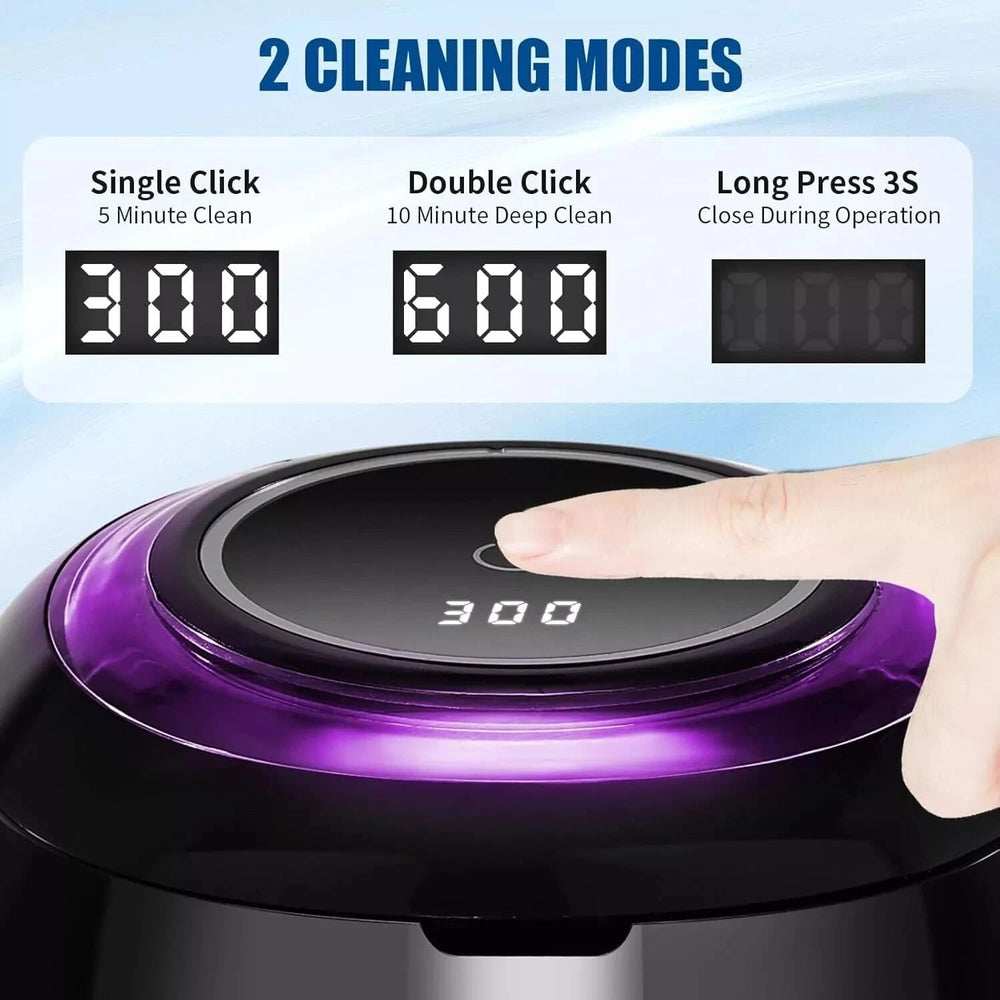 Cleaner being used to clean dentures, aligners and jewelry