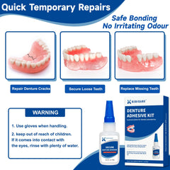 Applicator head for denture repair kit