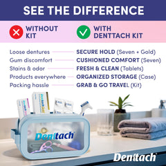 Brush, scissors, tweezers, and microfiber towel for cleaning and care