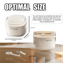Cleaning brush included with denture case kit