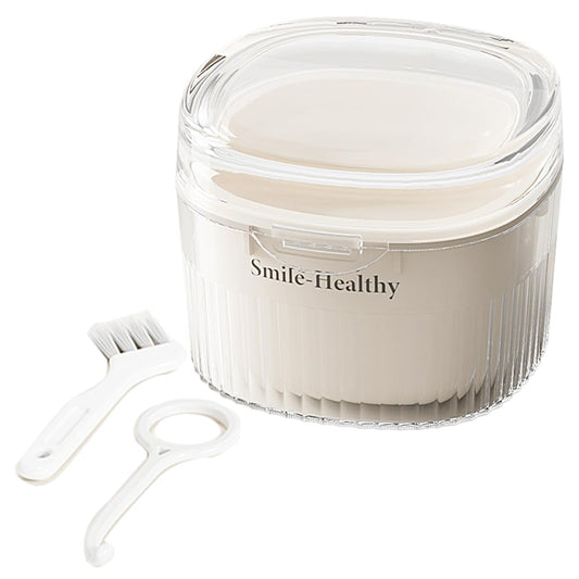 Denture Case Kit with mirror lid closed