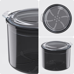 Denture container cups for soaking in black case