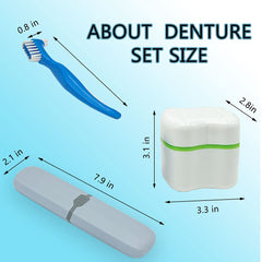 Denture case with filter design for easy cleaning and dust protection
