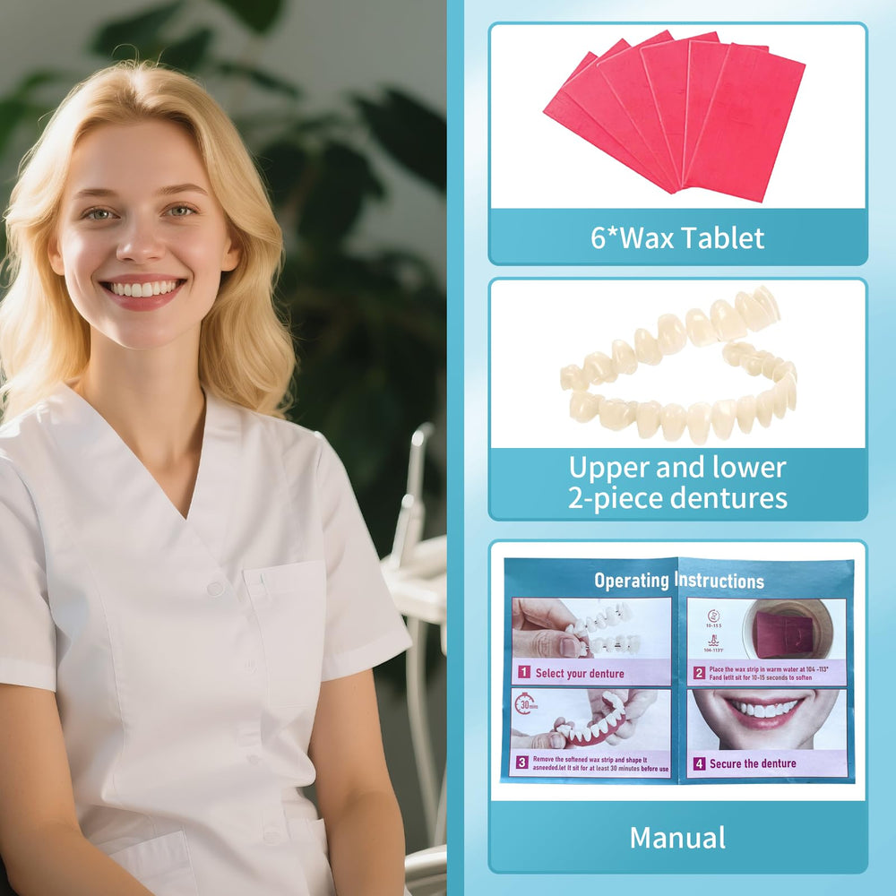 Temporary tooth replacement from DIY kit in use