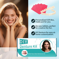 Smiling model showing completed dentures