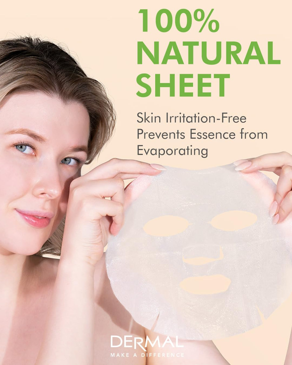 DERMAL beta-glucan-panthenol mask soothes and hydrates for daily comfort.