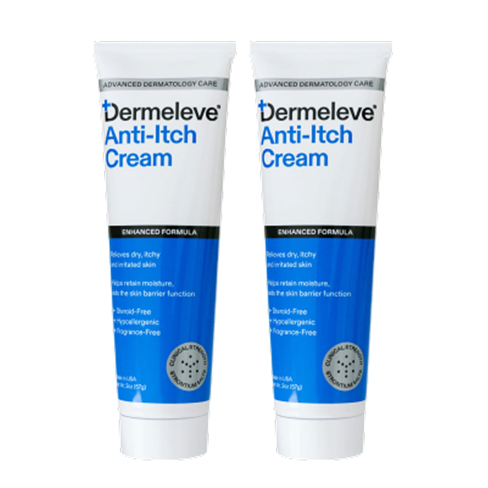Dermeleve anti-itch cream tube closeup for fast relief