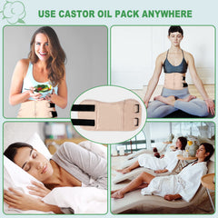 All kit components: castor oil pack wrap, cotton flannel, PUL layers and straps