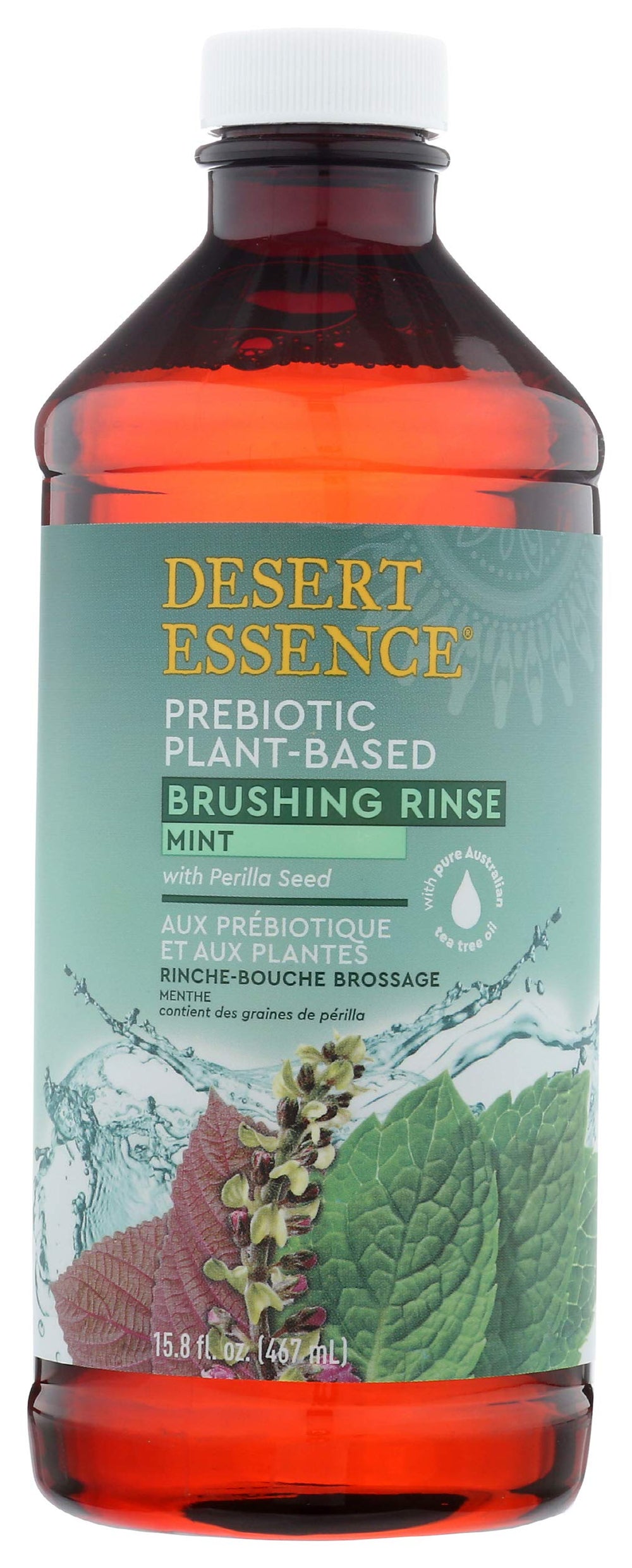 Desert Essence Prebiotic Brushing Rinse Mint 15.8 oz bottle front view
