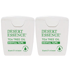 Hero image showing Desert Essence Tea Tree Oil Dental Floss Tape in a two-pack