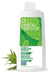 Bottle of Desert Essence Tea Tree Oil Ultra Care Mouthwash Mega Mint 16 oz