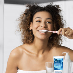 Whitening action with baking soda and tea tree oil