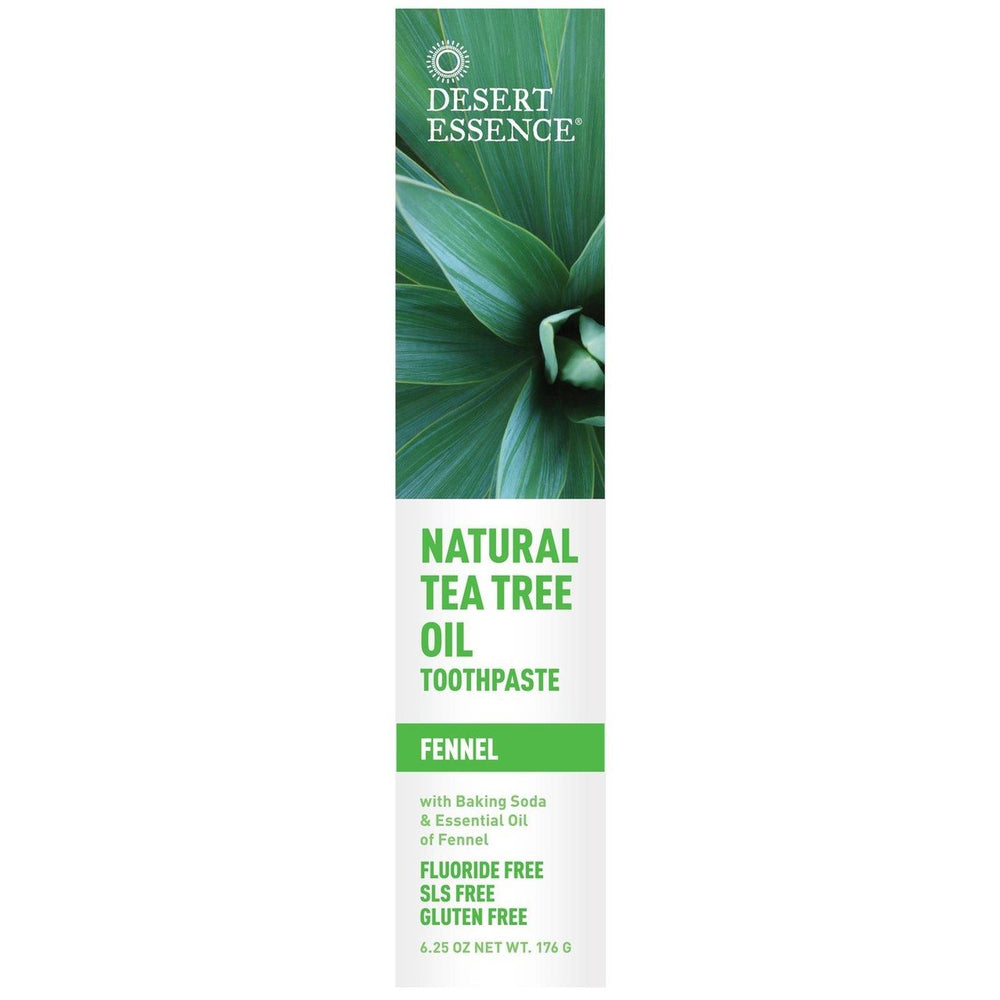 Desert Essence Tea Tree Oil Toothpaste with Fennel, 6.4 oz, Pack of 4