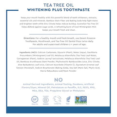 Zinc citrate and sea salt in Desert Essence toothpaste