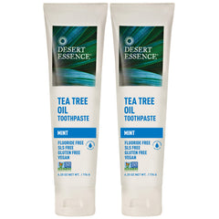 Desert Essence Tea Tree Oil Toothpaste Mint 6.25 oz Pack of 2 - hero image