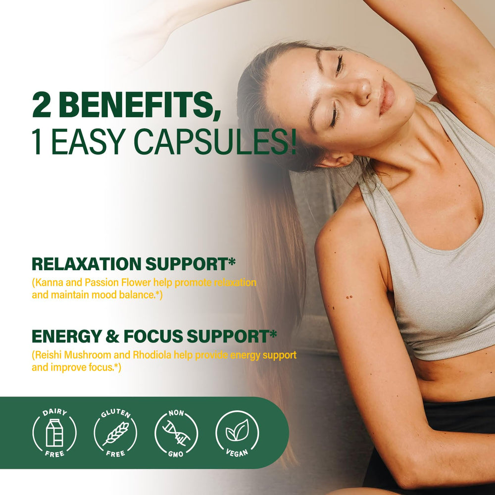 Relaxation support with Kanna, Passion Flower and Lemon Balm