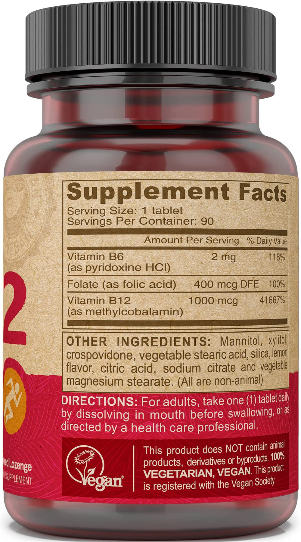Methylcobalamin 1000 mcg B12 sublingual tablet with lemon flavor