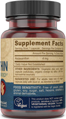 Astaxanthin 4mg vegan ingredients label