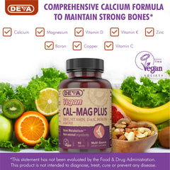 Back packaging view of DEVA vegan supplement bottle