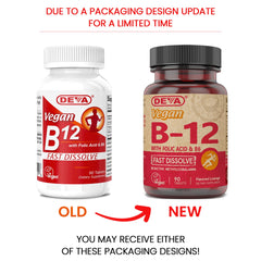Close-up of DEVA B12 dissolving tablet in the mouth