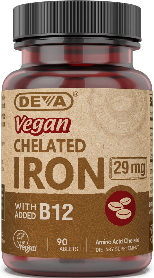 Hero image of Deva Vegan Chelated Iron 29 mg 90 tablets