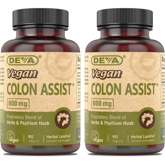Front view of DEVA Vegan Colon Assist bottle - pack of 2