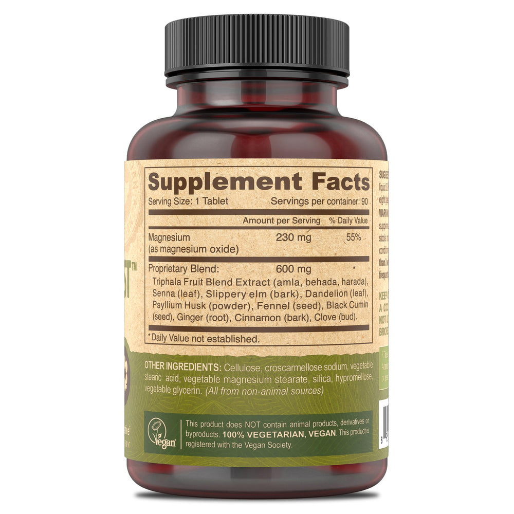 Tablets with psyllium husk and herbal blend