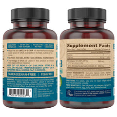 Ingredients: algae oil DHA derived from microalgae