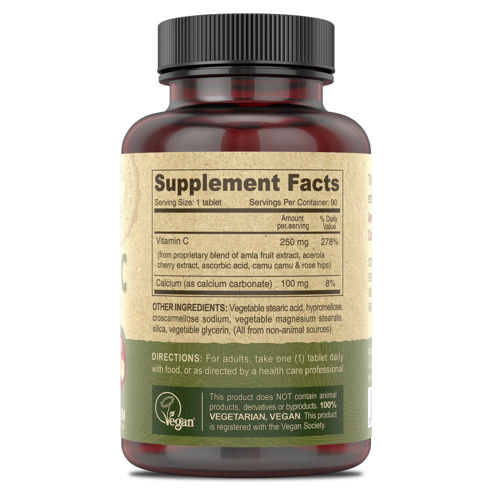Ingredients include amla fruit, acerola cherry, camu camu and rose hips