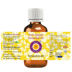 Trachyspermum ammi therapeutic grade Ajwain essential oil label