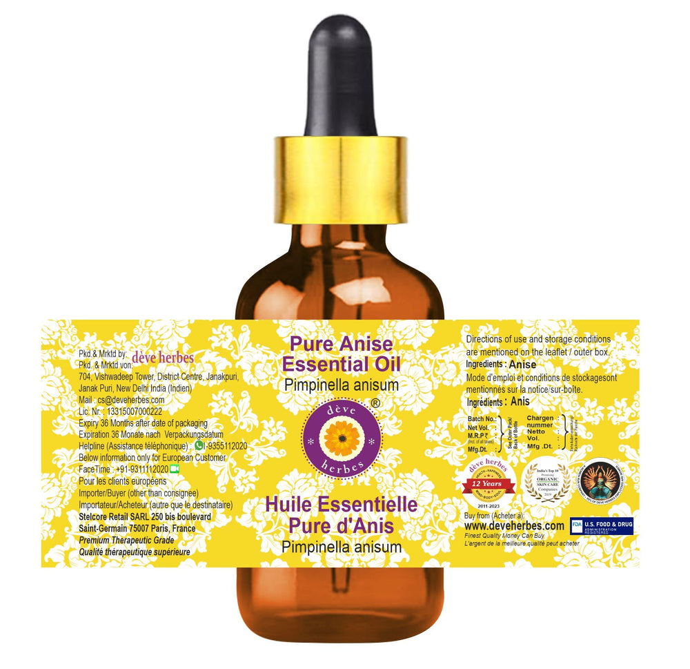 Label close-up of Deve Herbes Anise Essential Oil 30ml