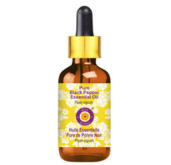 Amber glass bottle with glass dropper for dève herbes Black Pepper Essential Oil, 5ml