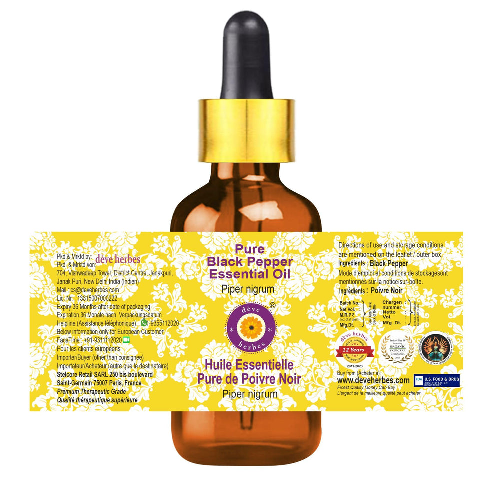 Botanical name Piper nigrum for dève herbes Black Pepper Essential Oil