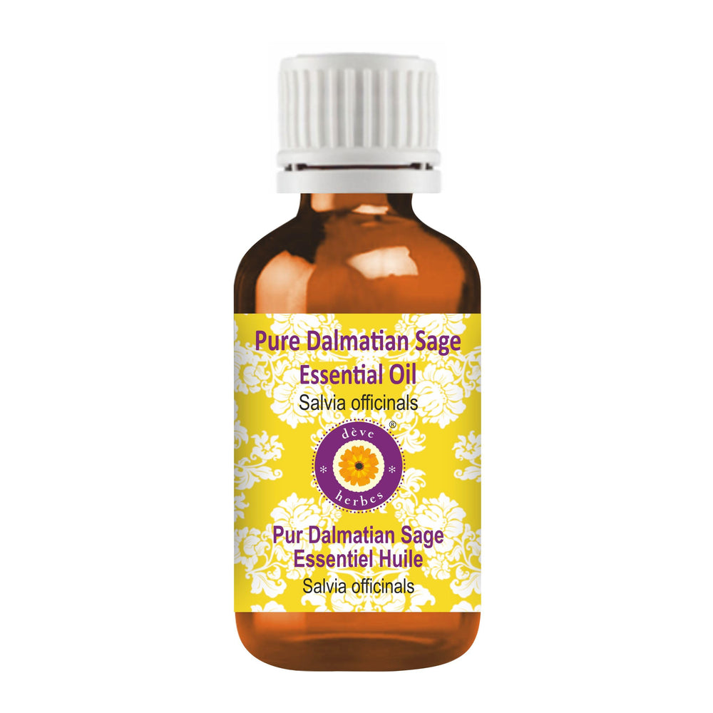 5ml amber glass bottle of Dalmatian Sage essential oil by Deve Herbes