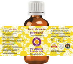 Close-up of Labdanum essential oil droplets