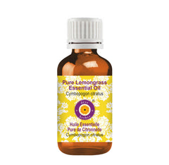 Deve Herbes Lemongrass essential oil in a 50ml amber glass bottle