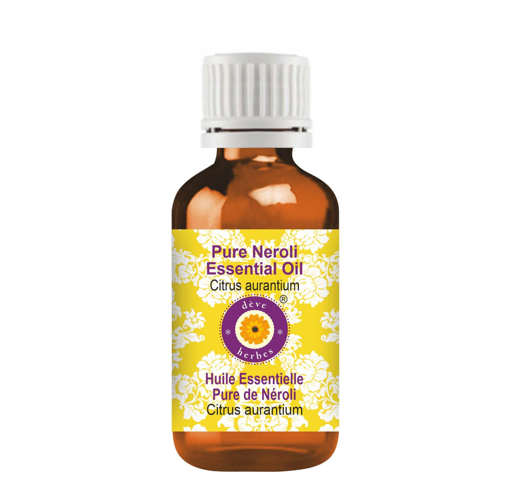 Neroli essential oil 5ml in amber glass bottle