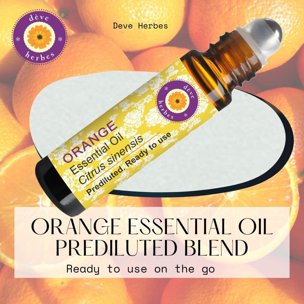 deve herbes orange essential oil aroma near face offers uplifting scent mood boost