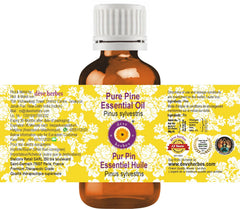 Close-up of Deve Herbes Pine Essential Oil 15ml amber bottle