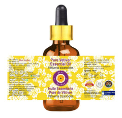 Close-up of Deve Herbes Vetiver essential oil packaging (30ml)