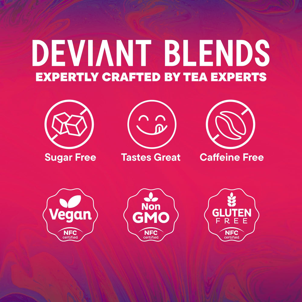 Brewing Deviant Blends Aphrodisiac Tea in a teacup