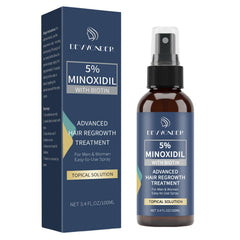 Devyonder 5% Minoxidil spray bottle on scalp promoting follicle vitality and thicker hair.