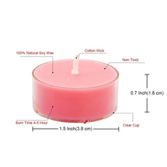 Set of 36 tealight candles for aromatherapy and home decor