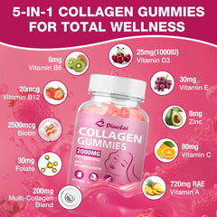 Strawberry-flavored collagen gummies in chew form