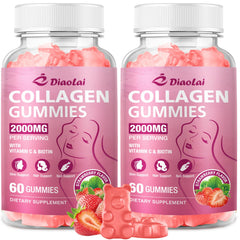 DIAOLAI Strawberry flavor sugar-free multi collagen gummies bottle front