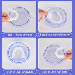 Inside view showing mirror in purple denture box