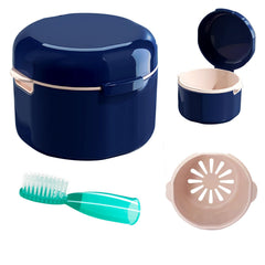 DIDATOOL denture cup with lid and rinsing basket