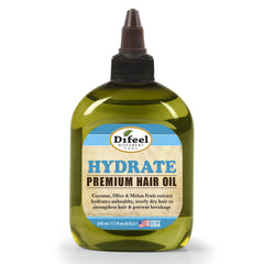 Difeel Hydrate Hair Oil bottle on shelf for frizz control and hydration.