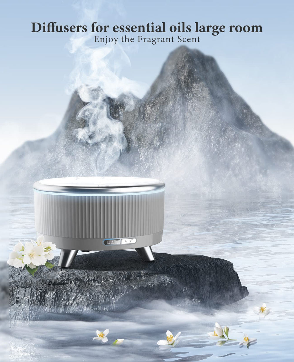 Large-capacity diffuser covering up to 480 ft² with 20-hour fragrance