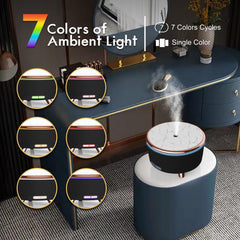 Diffuser showing seven color LED lights